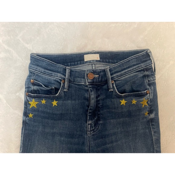 Mother Jeans Womens The Weekender Fray Mid Rise Flare in Groovin Size 23 Raw Hem - Picture 4 of 4